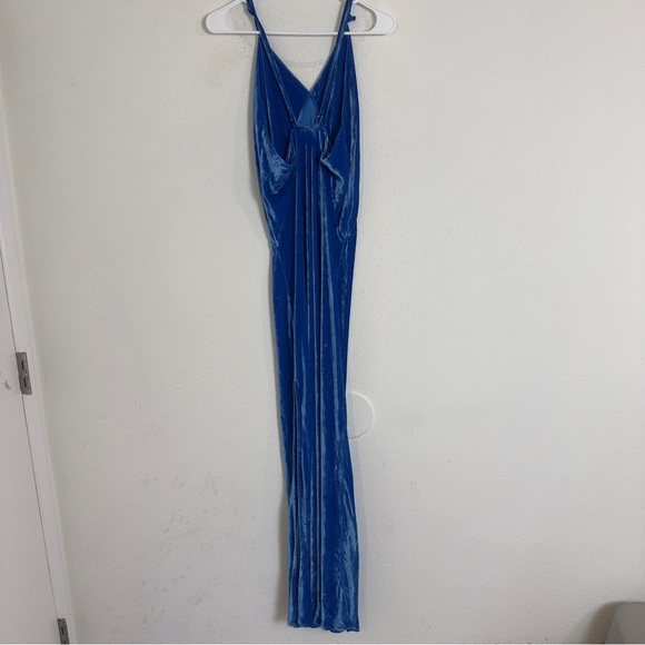 Rat & Boa Sahara blue velvet v-neck maxi dress - Picture 7 of 11